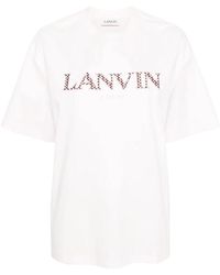 Lanvin - Puder t-shirts und polos mit logo patches - Lyst