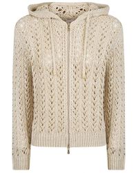 Eleventy - Truien & Vesten ,Katoen Maglia Full Zip Cappuccio - Lyst