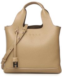 Hogan - Tassen ,Leer Leren Schoudertas Met Logo - Lyst