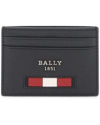 Bally - Porta carte di credito in pelle saffiano con stripe - Lyst