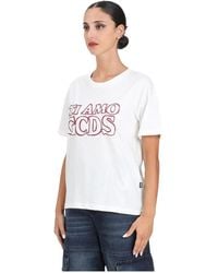 Gcds - Witte T-Shirt Met Korte Mouwen En 'Ti Amo' Print - Lyst
