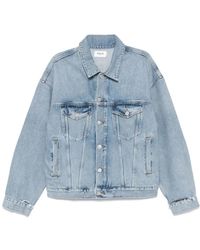 Agolde - Jassen ,Blauw ,Katoen Lichtblauwe Katoenen Jas - Lyst
