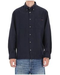 A.P.C. - Overhemden ,Blauw ,Katoen Blauw Overhemd Relax Fit Casual Stijl - Lyst