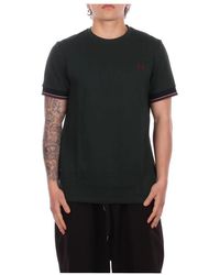 Fred Perry - Tops ,Groen ,Katoen Front Logo T-Shirt - Lyst