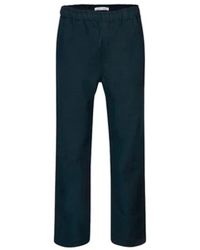 Samsøe & Samsøe - Broeken ,Blauw ,Katoen Biologisch Katoenen Broek Met Rechte Pijpen - Lyst
