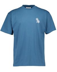 OLAF HUSSEIN - Layered logo tee magliette blu - Lyst