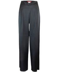 Max Mara - Broeken ,Zwart ,Satijn Elegante Wijde Pijpen Cropped Broek - Lyst