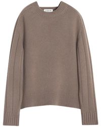 Lanvin - Beiger Woll-Kaschmir-Crew-Neck-Pullover - Lyst