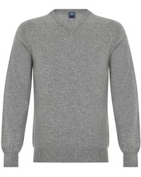Fedeli - Iconische Slim V-Hals Trui - Lyst