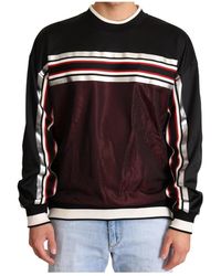 Dolce & Gabbana - Zwart Rode Mesh Sport Pullover Ronde Hals Trui - Lyst