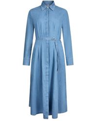 Liu Jo - Denim Overhemdjurk Met Strass Knopen - Lyst
