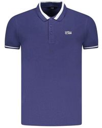Roberto Cavalli - Blaues Baumwoll-Poloshirt Mit Klassischem Kragen - Lyst