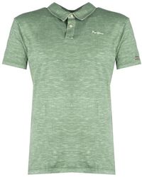 Pepe Jeans - Tops ,Groen ,Katoen Barney; Polo T-Shirt - Lyst