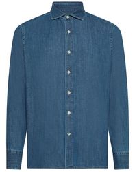 Seventy - Overhemden ,Blauw ,Camicia - Lyst