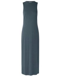 Sessun - Lange Katoenen Jurk Met Juweeldetail - Lyst