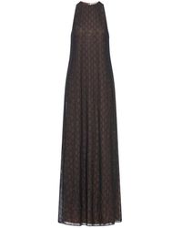 Gucci - Zwarte Georgette Jurk - Lyst