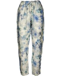 Deha - Pantalón de lino flores azules - Lyst