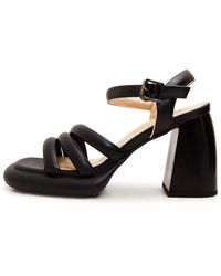 CESARE GASPARI - Offene zehen blockabsatz sandalen - schwarz - Lyst