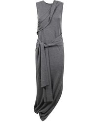 JW Anderson - Grijze Mouwloze Jurk Met Asymmetrische Zoom - Lyst