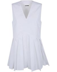 Jil Sander - Tops ,Wit ,Sleeveless Top - Lyst