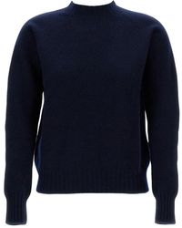 Drumohr - Truien & Vesten ,Blauw ,Wol Ronde Hals Gebreid - Lyst