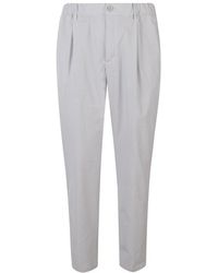 Herno - Broeken ,Grijs ,Polyester Seersucker Broek - Lyst