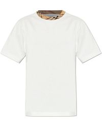 Burberry - Tops ,Wit ,Katoen T-Shirt Ryan - Lyst