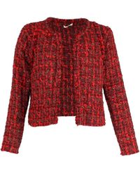 IRO - Giacca in lana bouclé-tweed rossa - Lyst