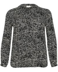 Kaffe - Overhemden ,Zwart ,Grafische Dot Blouse Zwart/Turtledove - Lyst