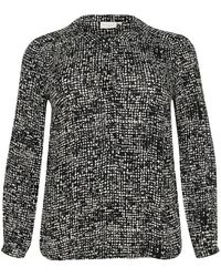Kaffe - Overhemden ,Zwart ,Grafische Dot Blouse Zwart/Turtledove - Lyst