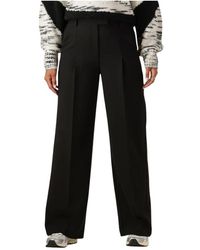 Another Label - Broeken ,Zwart ,Zwarte Geplooide Broek Voor Stijlvolle Herfst/Winter Look - Lyst