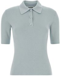 Jil Sander - Tops ,Blauw ,Wol Wool Polo Shirt - Lyst