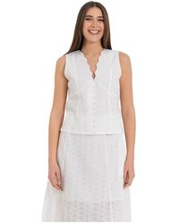 Kocca - Tops ,Wit ,Katoen Sleeveless Top - Lyst