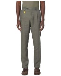 Manuel Ritz - Blaue Leinen Plissierte Relax Fit Hose - Lyst