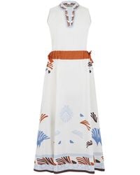 Herno - Lange Katoenen Jurk Met Print - Lyst