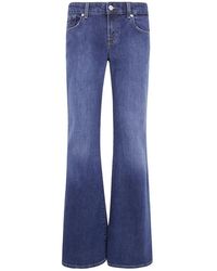 7 For All Mankind - Jeans ,Blauw ,Denim Low Flare Low Waist Flared Denim - Lyst