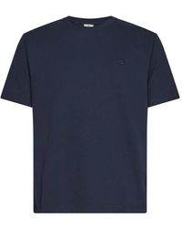 Etro - Tops ,Blauw ,Katoen T-Shirt Met Pegaso-Borduurwerk - Lyst
