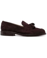 Tricker's - Dunkelbraune wildleder mokassins mit dekorativen quasten - Lyst