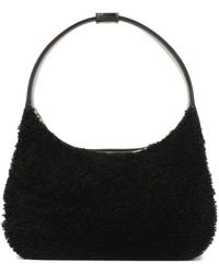 Kazar - Schwarze Leder- Und Schafswoll-Schultertasche - Lyst
