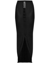 Rick Owens - Rokken ,Zwart ,Katoen Lange Rok Met Split - Lyst