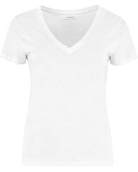 Vince - Tops ,Wit ,Katoen V-Hals Katoenen T-Shirt - Lyst
