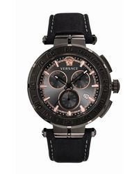 Versace - Greca chrono orologio cronografo in pelle - Lyst