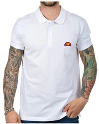 Ellesse - Tops ,Wit ,Katoen Cotton Polo Shirt Met Logo Patch - Lyst