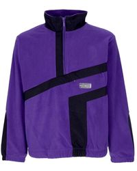 Huf - Truien & Vesten ,Paars ,Polyester Paarse Polar Fleece Quarter-Zip Sweatshirt - Lyst
