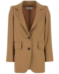 Max Mara - Jassen ,Bruin ,Leer Kitten Blazer - Lyst