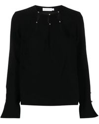 Jonathan Simkhai - Overhemden ,Zwart ,Polyester Zwarte Crepe Cocktail Blouse - Lyst