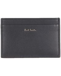 Paul Smith - Accessoires ,Zwart ,Leer Minimalistische Leren Kaarthouder Met Logo - Lyst