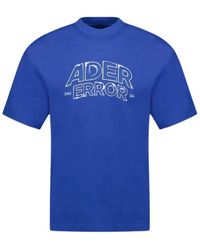 Adererror - Blaues baumwoll-t-shirt - stilvolles design - Lyst