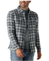 Pure Path - Jassen ,Blauw ,Blauw Regular Fit Overshirt Voor Mannen - Lyst