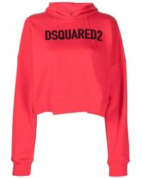 DSquared² - Logo-Print Cropped Hoodie für Frauen - Lyst
